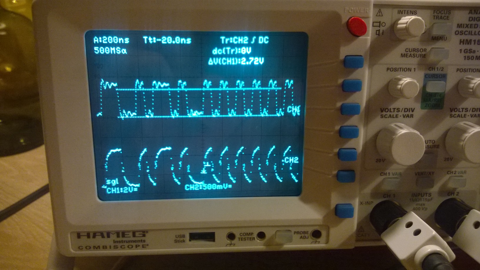 The logical high level op optical module, approx. 2.7Volt !!!